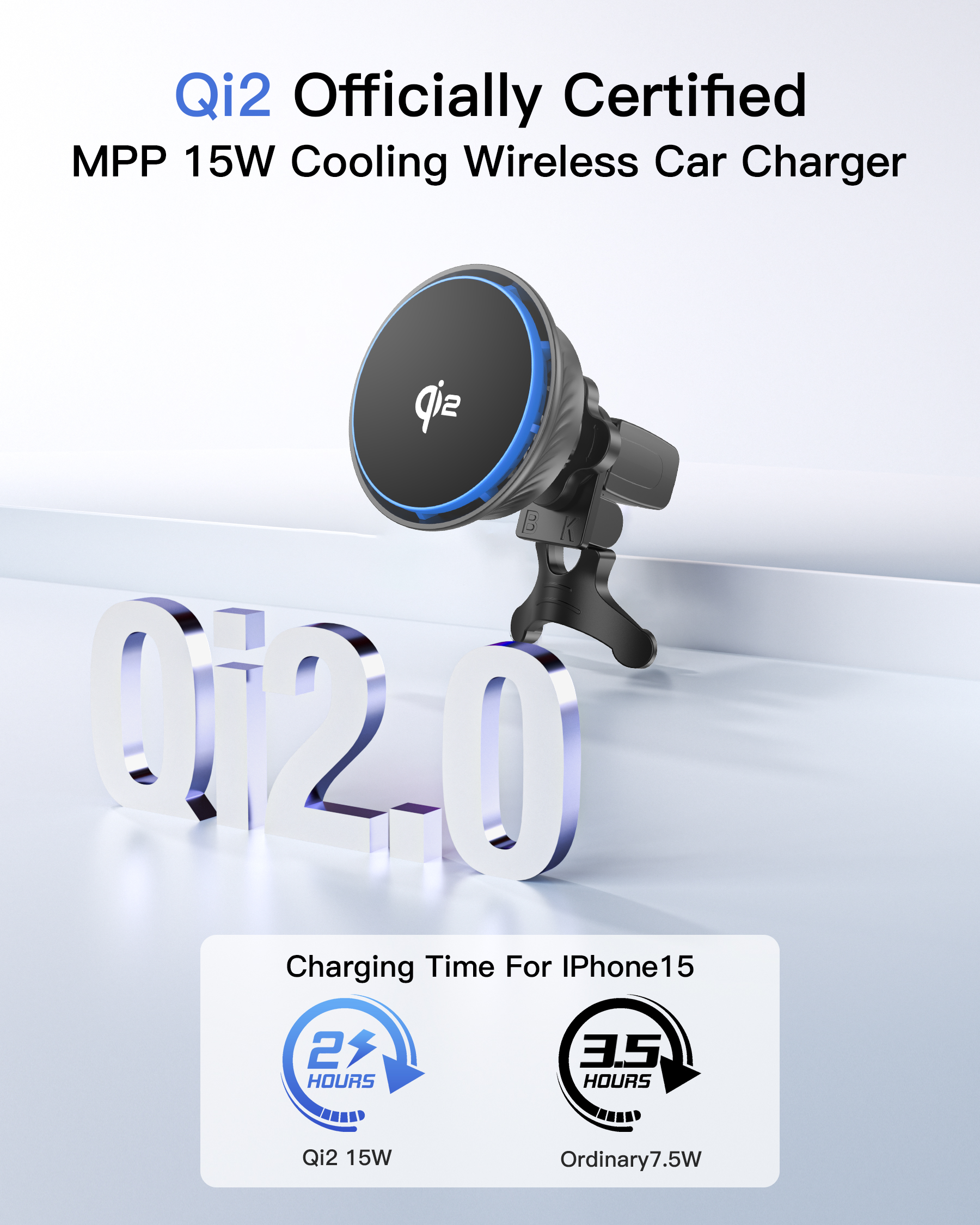 Qi2 15w Caricatore wireless Caricatore di raffreddamento wireless