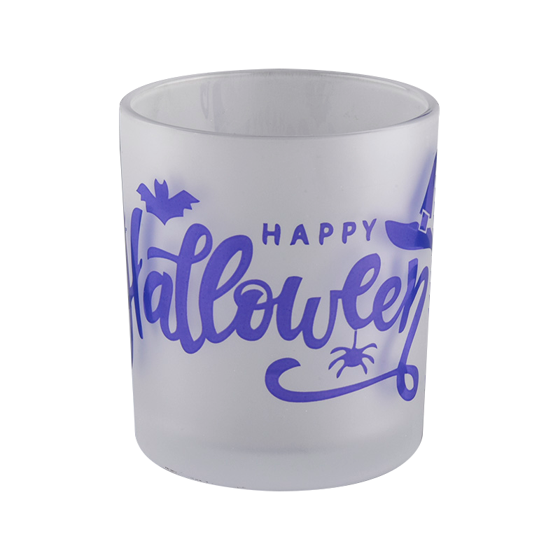 Custom logo candle containers glass candle jars for halloween gifts
