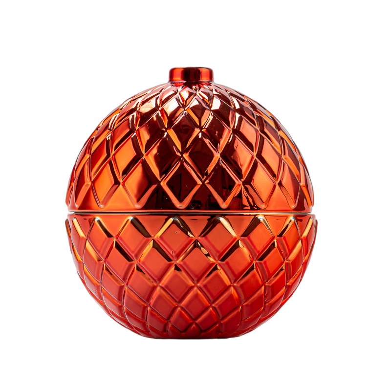 Lussuoso barattolo di candela in vetro di diamante natalizio personalizzato con coperchio