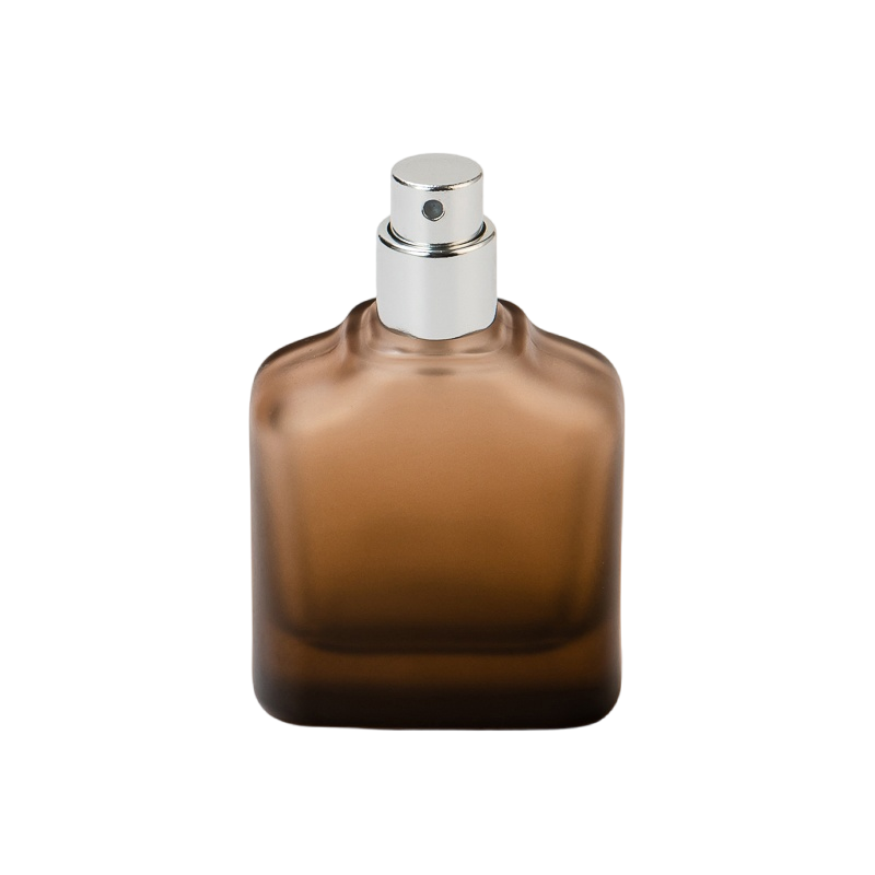 Bottiglia di profumo in vetro glassata marrone minimalista all'ingrosso