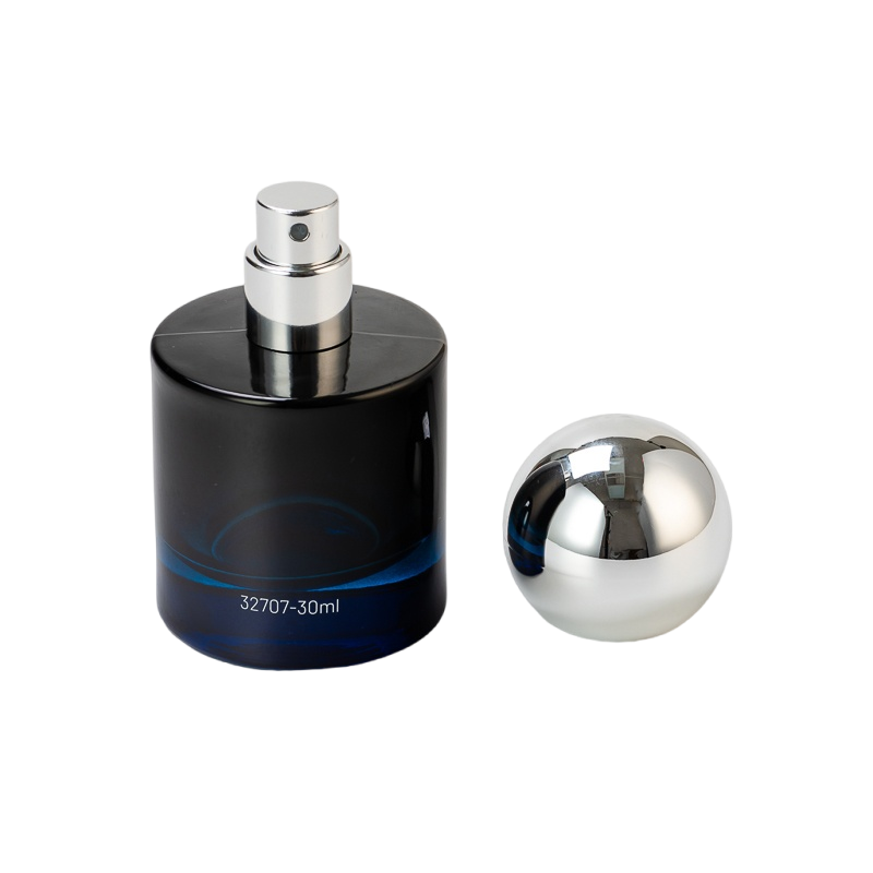 Bottiglia di profumo in vetro nero blu gradiente creativo creativo all'ingrosso