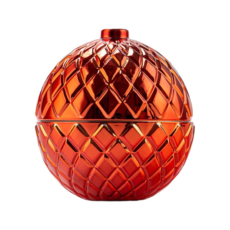 فاخرة مخصصة عيد الميلاد الماس الماس جرة شمعة الزجاج مع غطاء