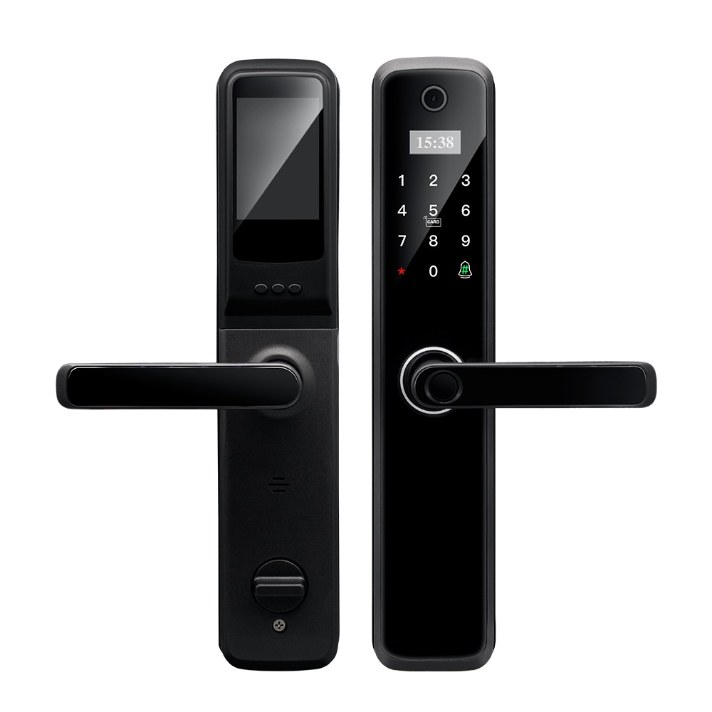 China Factory Smart Fingerprint Password RF Card Wifi Door Lock With Camera Door Lock