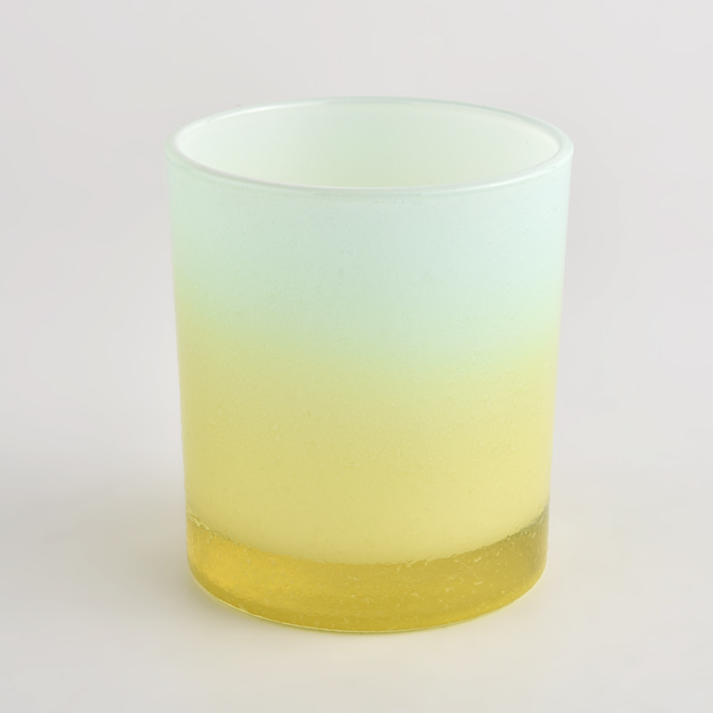 8oz glass candle holders with ombre finish