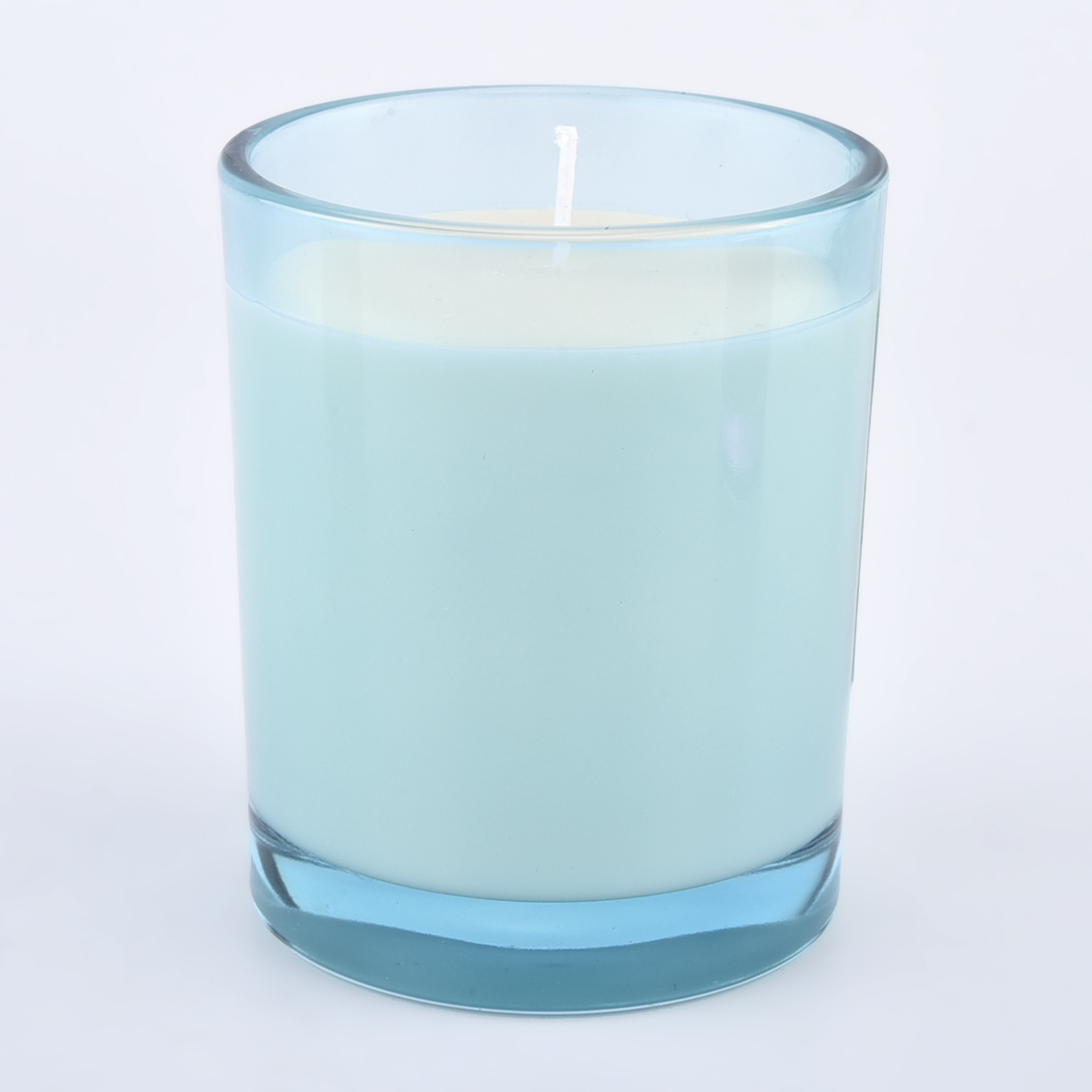 transparent colored glass candle vessels with thick bottom