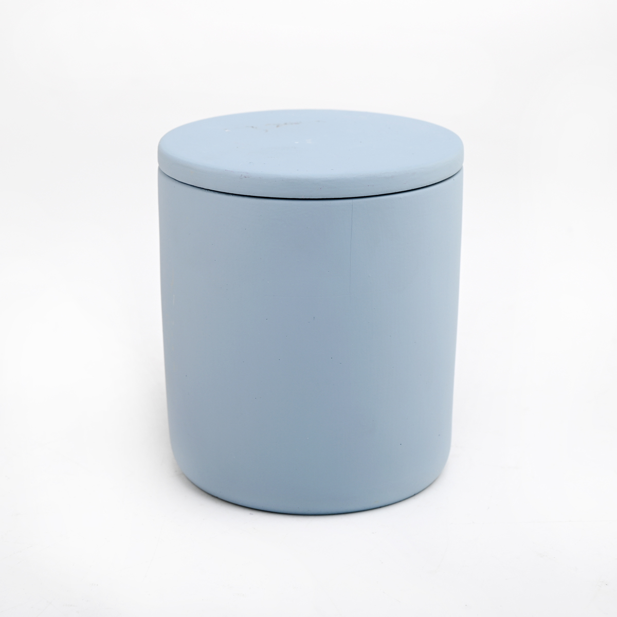 blue concrete candle jar with lid modern style 8 oz