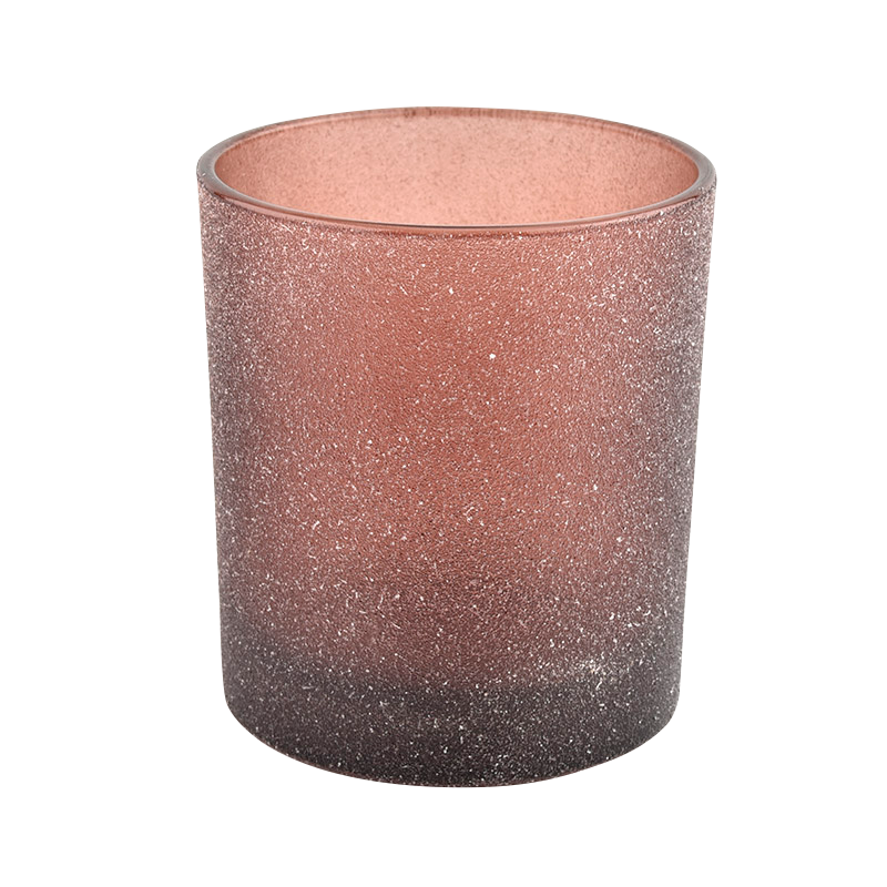 Wholesale Unique Round Bottom Luxury Brown Frosted Glass Candle Jars