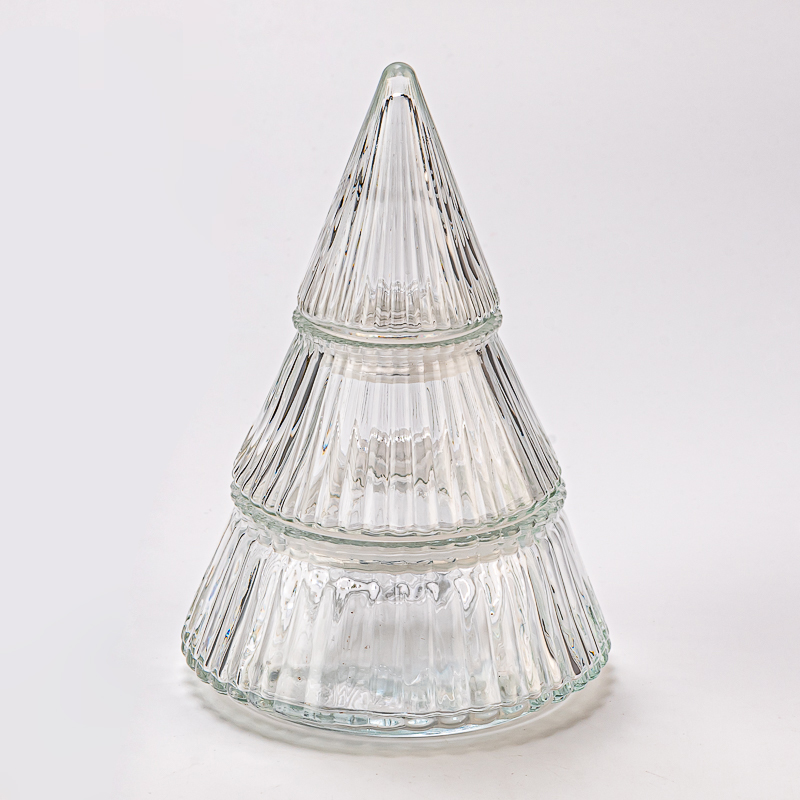 Luxury clear glass Christmas Tree Jars candle holders