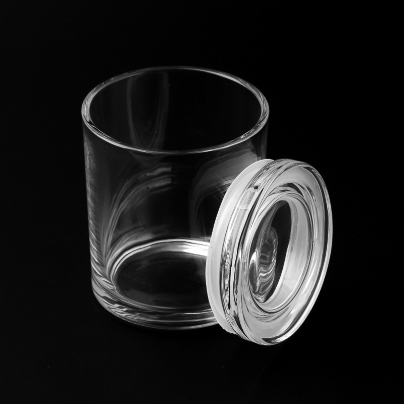 glass candle jars with glass lids for 8oz wax for home decor