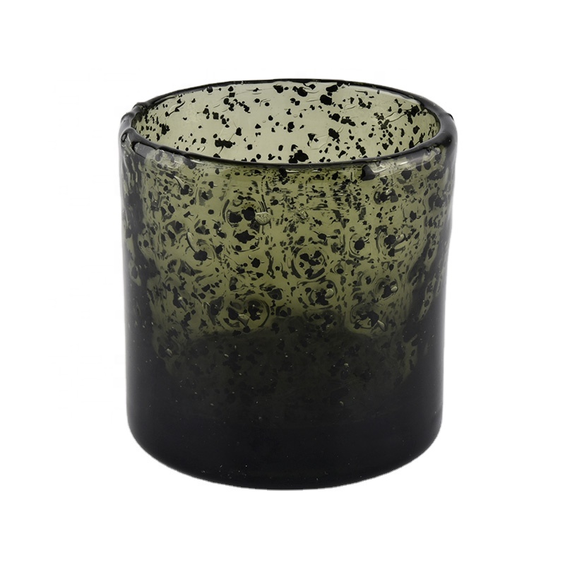 green colored glass candle holders for home decoration