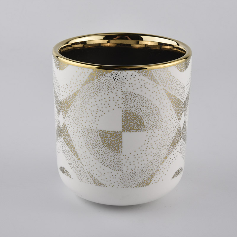 decorative ceramic candle holder, white ceramic candle jar 12 oz