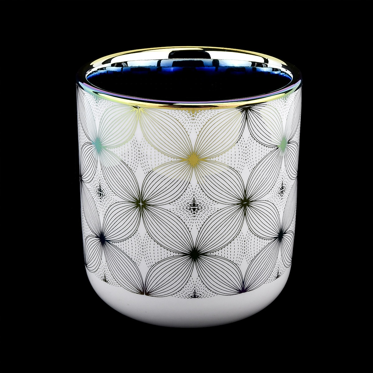 holographic ceramic candle jars for home decoration