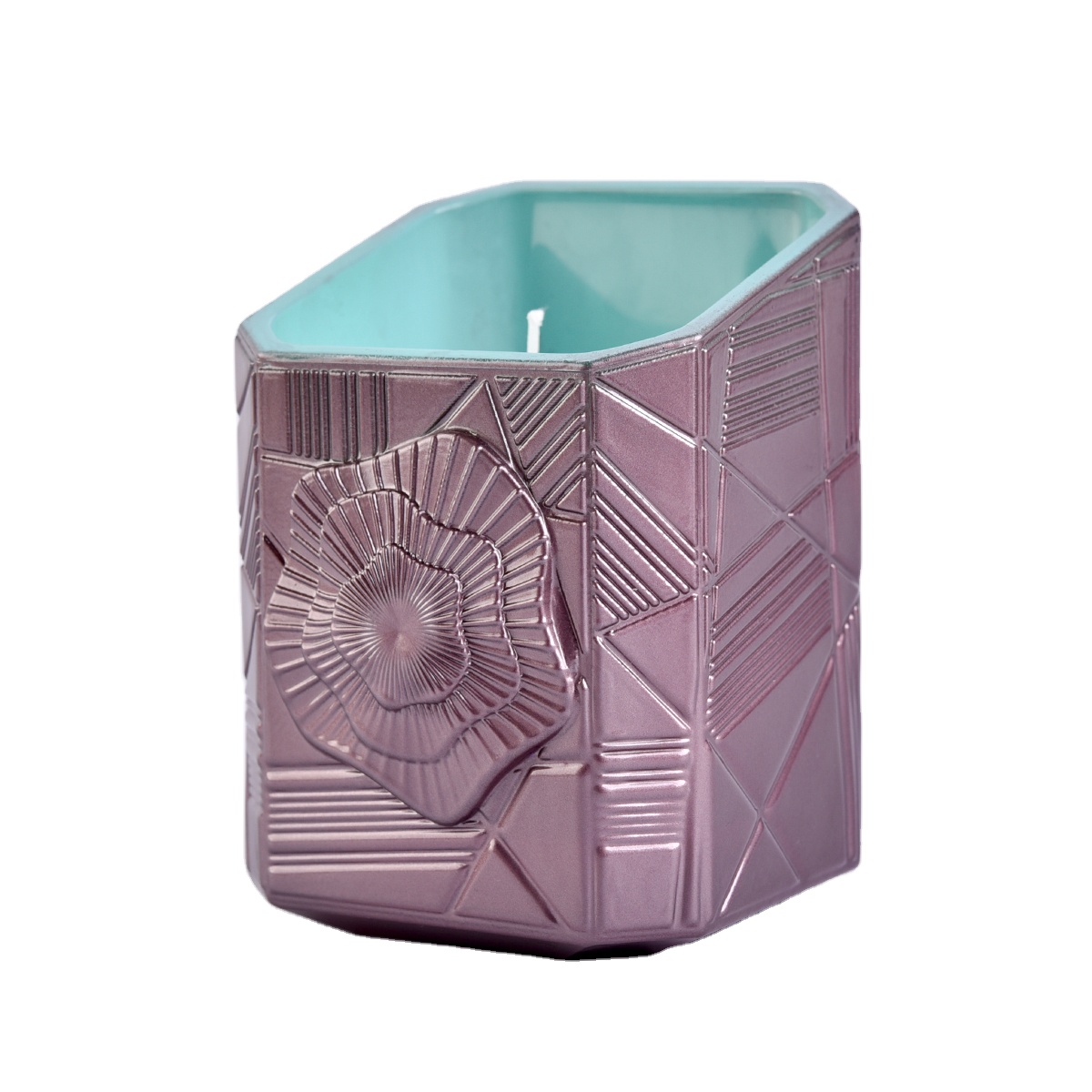 Sunny new design custom square votive Glass candle jar vessels