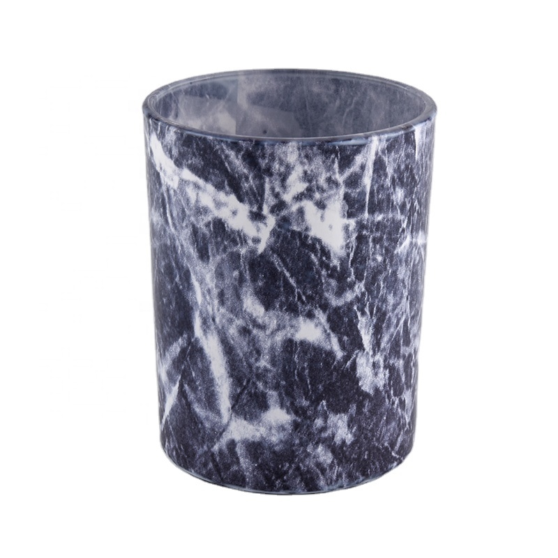 marble painting glass candle holders