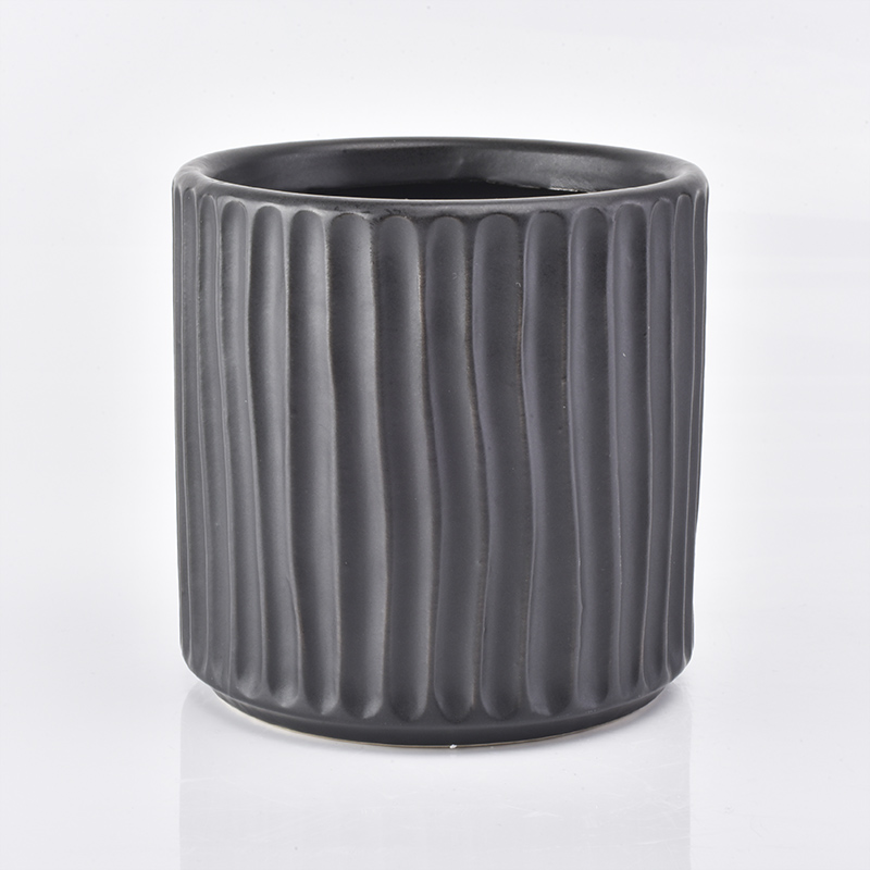 matte black ceramic vessel for candle making, 16 oz ceramic candle holder