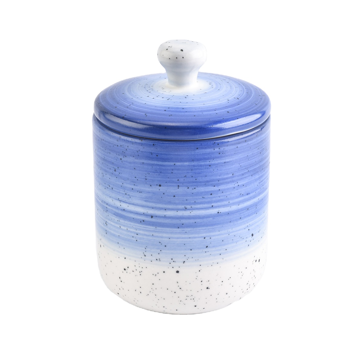 Sunny Custom decorative blue ceramic candle holder with lid
