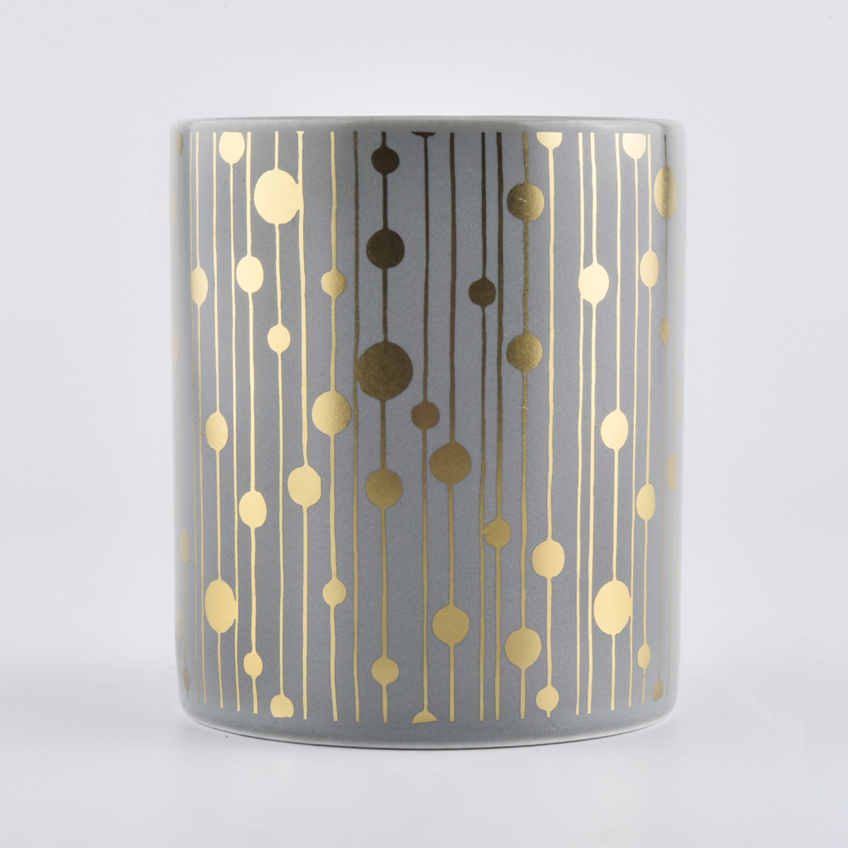 12 oz ceramic candle vessels with gold pattern, unique ceramic candle vessel for candle making