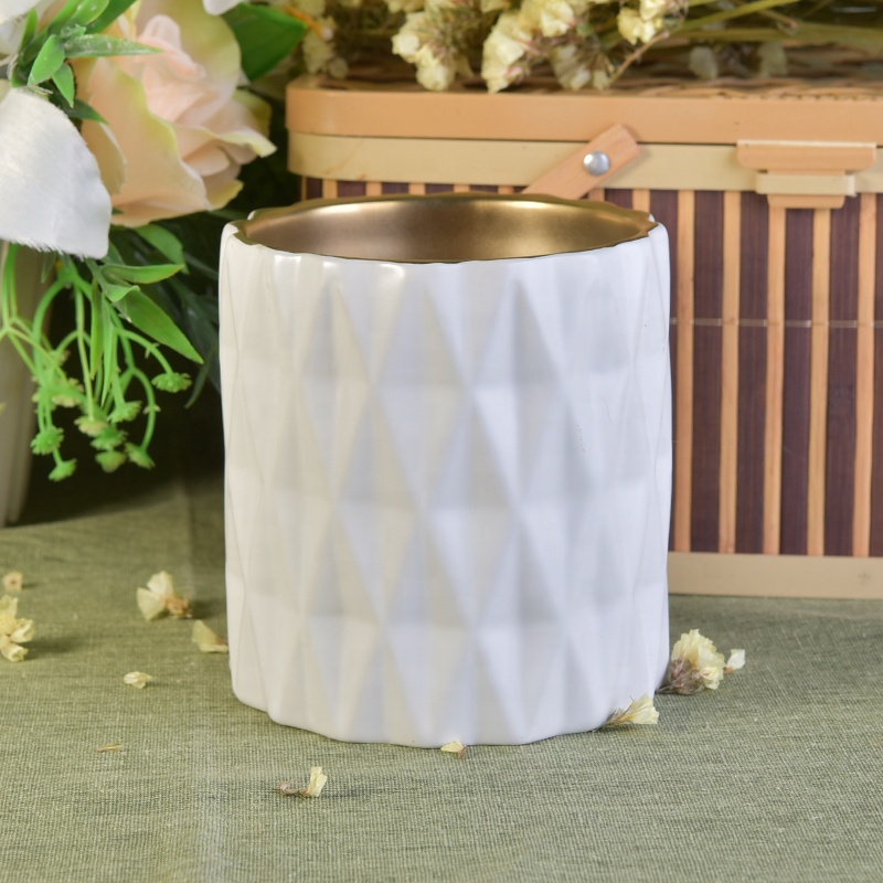 Plating ceramic votive decorative jar candle container