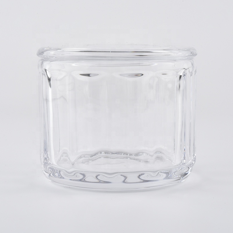 8oz crystal glass candle jars with lids