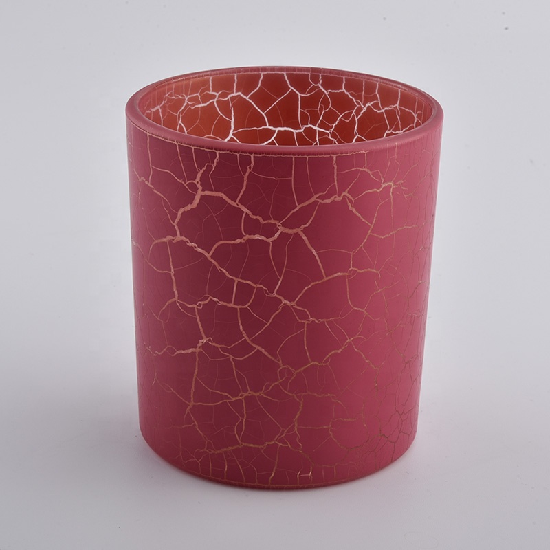 red crack color sprayed glass candle jars