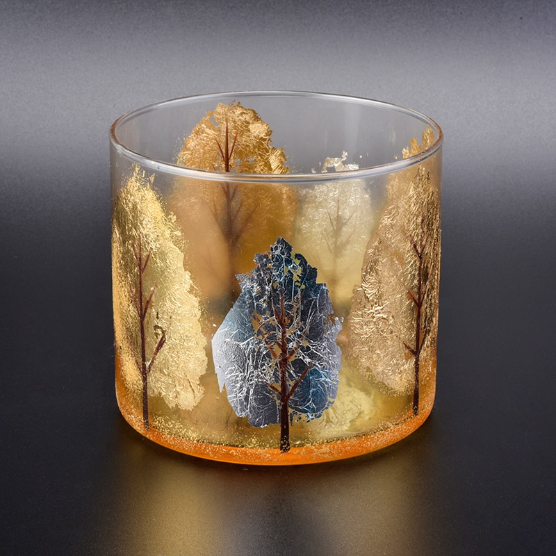 Metallic color glass candle holder home decoration wholesale