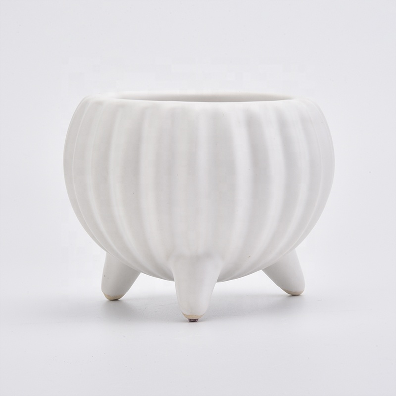 matte white ceramic jar for candles ceramic candle holders