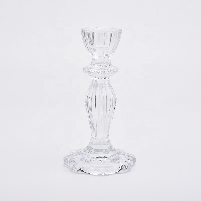 Clear crystal high candlestick glass votive candelabra living room decorative supplier