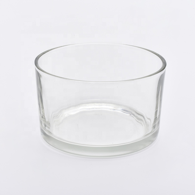 16oz Short Wide Clear Glass Candle Holders Home Decor Wholesales