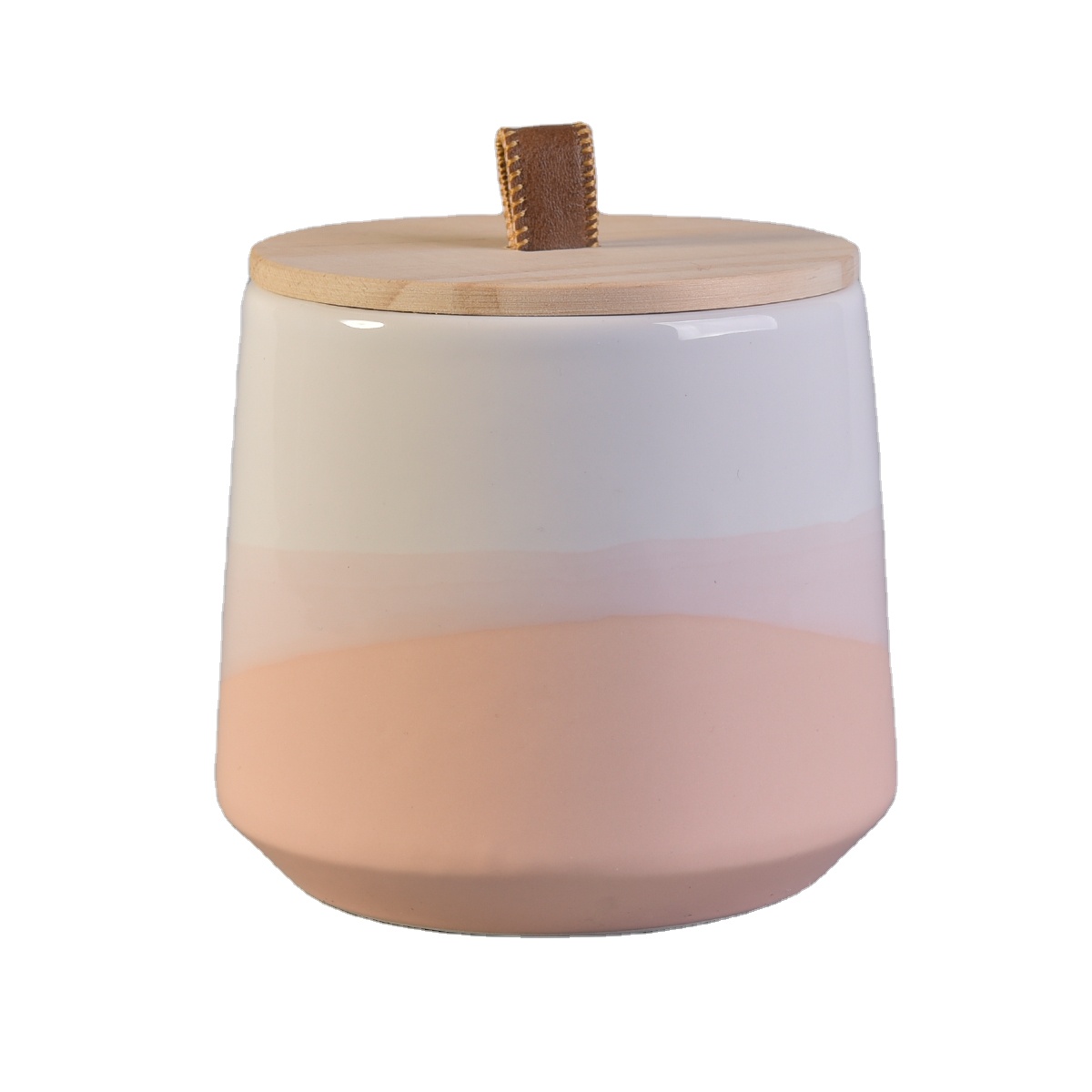 10oz 12oz Wholesales empty ceramic candle jar holder with wood lid