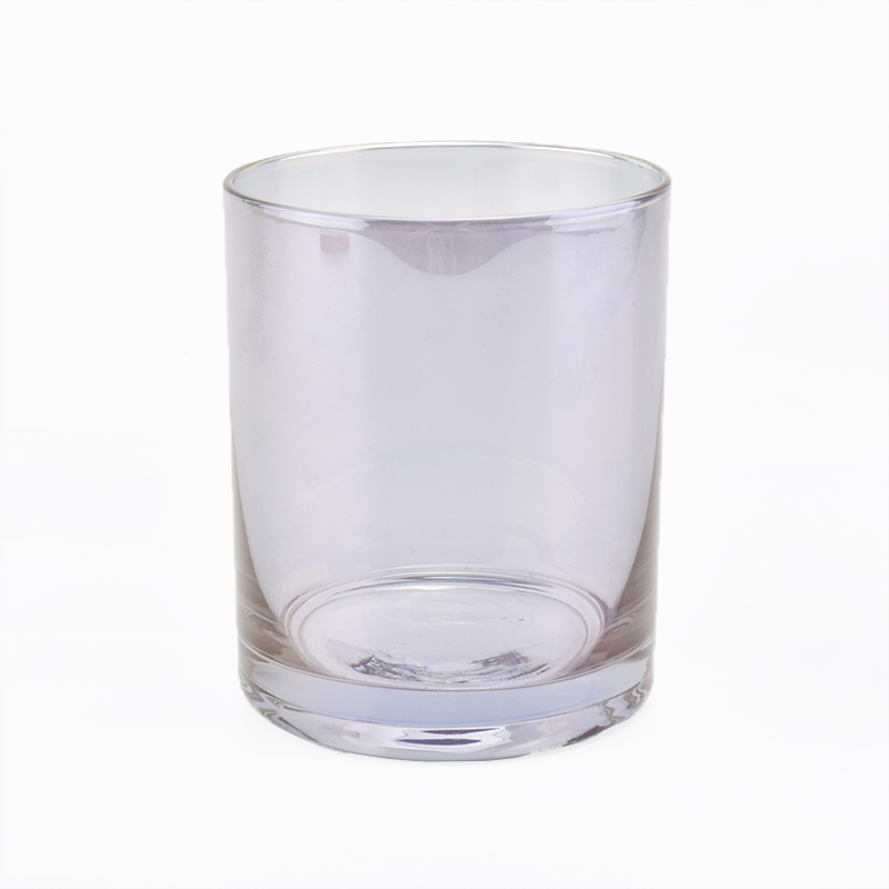 ion plating glass vessel for candle making, shiny colored glass candle container