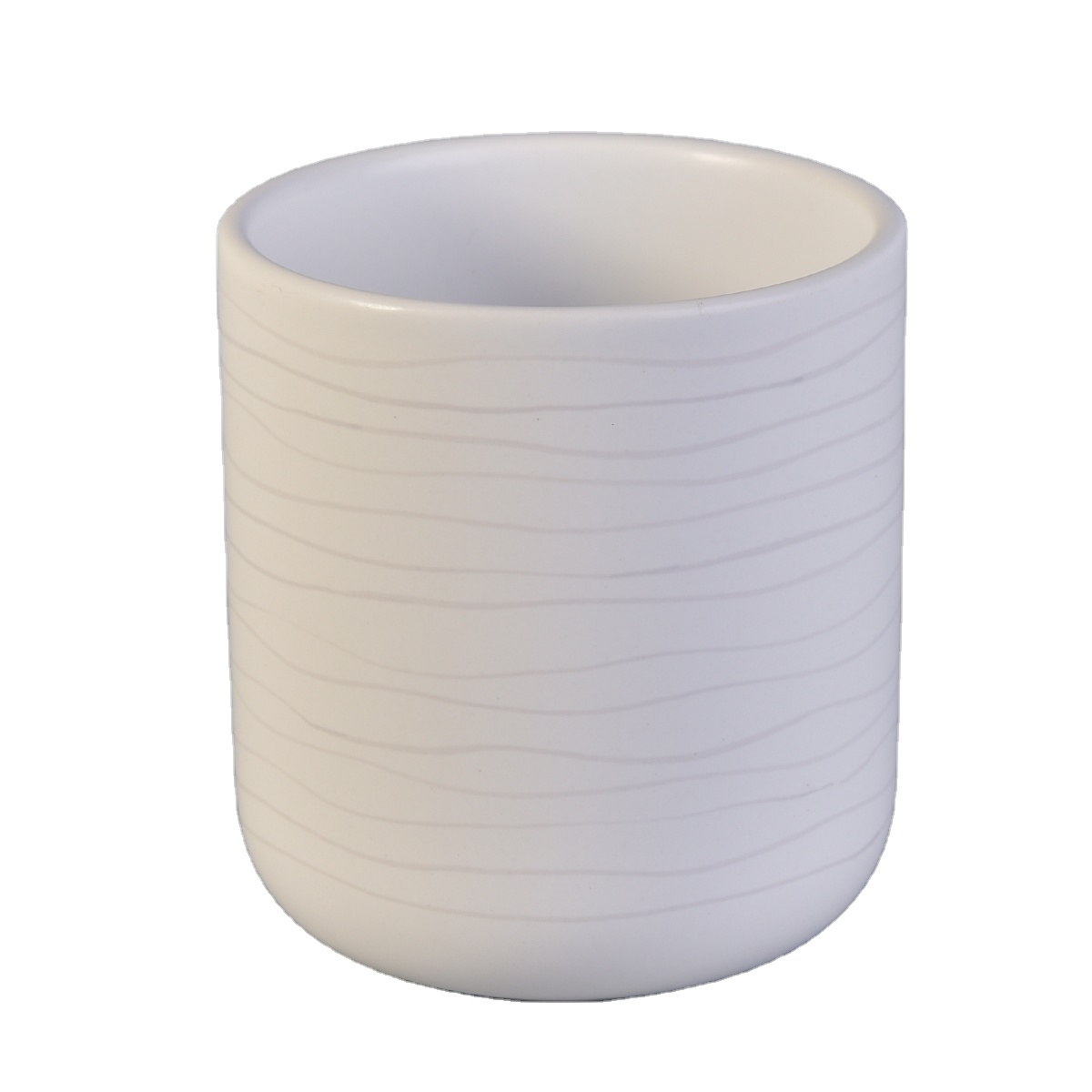10oz 6 oz Wholesales logo printing white empty candle jars ceramic