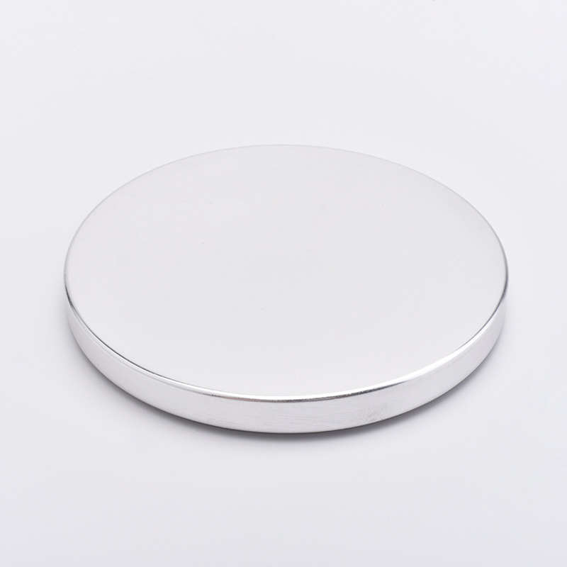 silver stainless lid, metal lid with silicone ring for candle holder