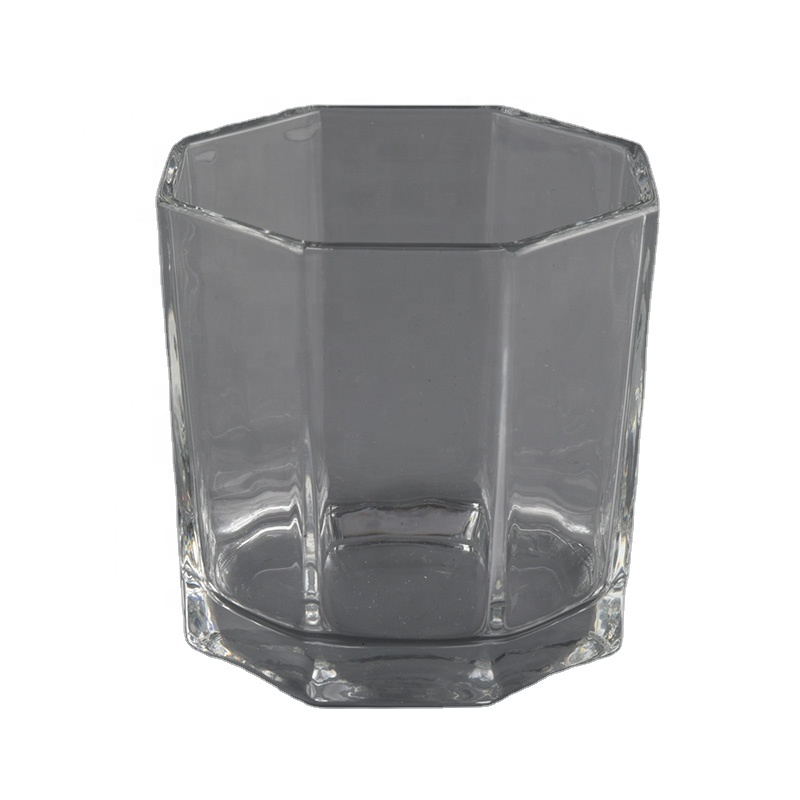 hexagonal glass candle jars for 6oz of wax filling