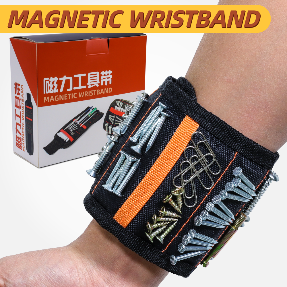 Magnetic Wristband Magnetic Wrist Tool Holder Belts With 8 Strong Magnets for Holding Screws, Nails and Drilling Bits