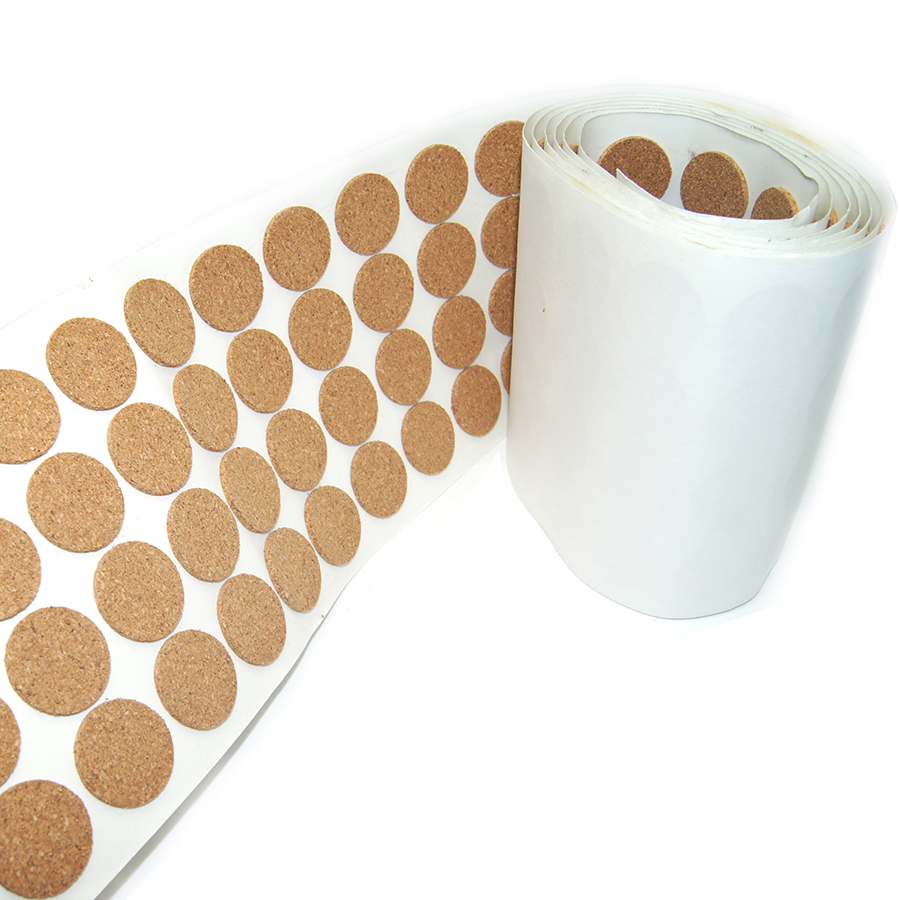 Self Adhesive Cork Roll Floor Protector Pads Wood Color Square and Round Balance
