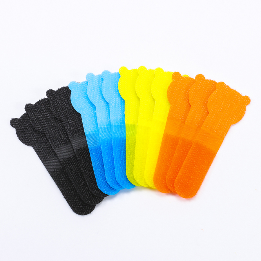 Reusable Strong Self Adhesive Hook Loop Cable Ties with Organizer Clips for Home Office Electronics Cable Management Organization