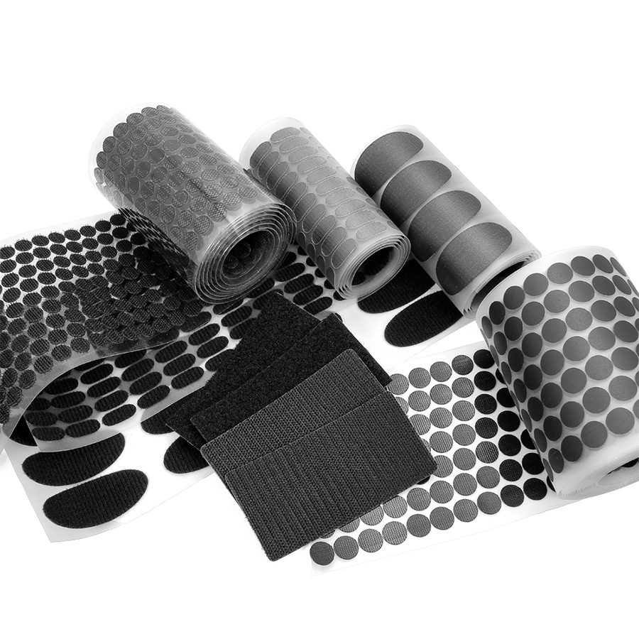 Duurzame industriële sterkte Die-gesneden haak en lus bevestigingsstippen fabrieksleverancier nylon polyester materiaal voor automotive textieltoepassingen