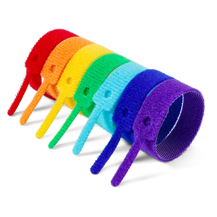 Vínculos de gancho y cable de bucle de espalda con agujeros multicolor reutilizable al por mayor para el almacenamiento del organizador del almacén de la oficina en casa