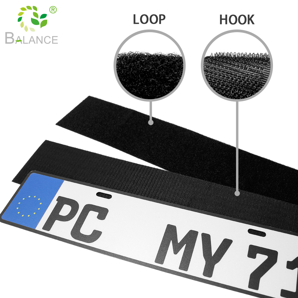 Car License Plate Holder Adhesive Tape Weatherproof Double Sided Hook and Loop Sticky Pad Fixing Supplier