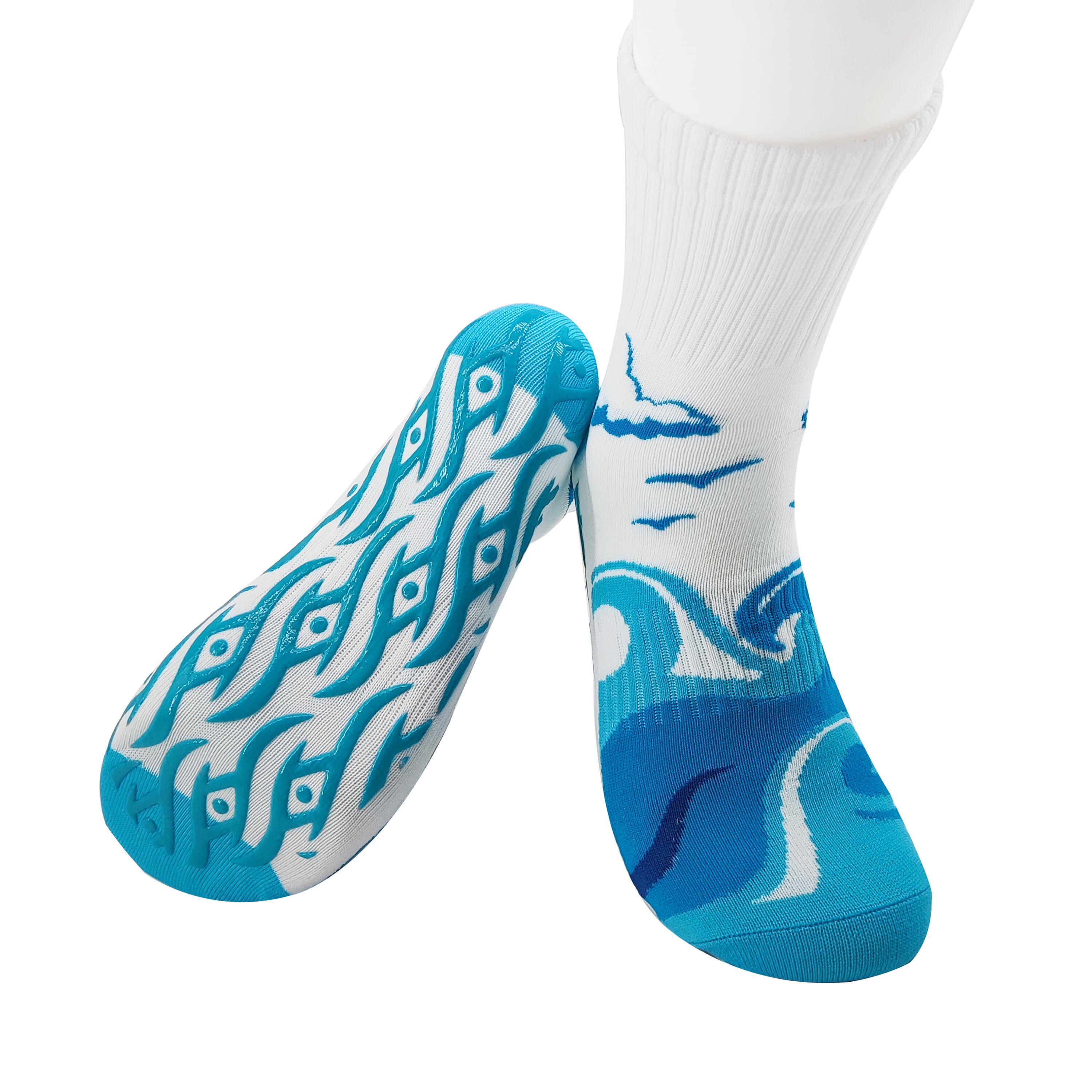 aqua park socks anti slip grip socks water trampoline socks sports grip socks water park