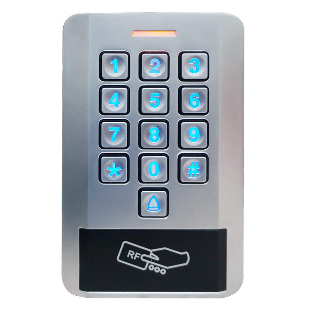 กันน้ำโลหะแป้นพิมพ์เครื่องกล 125 กิโลเฮิร์ตซ์ Em Rfid ปุ่มกดเครื่องอ่านการ์ด Standalone Access Control keypad