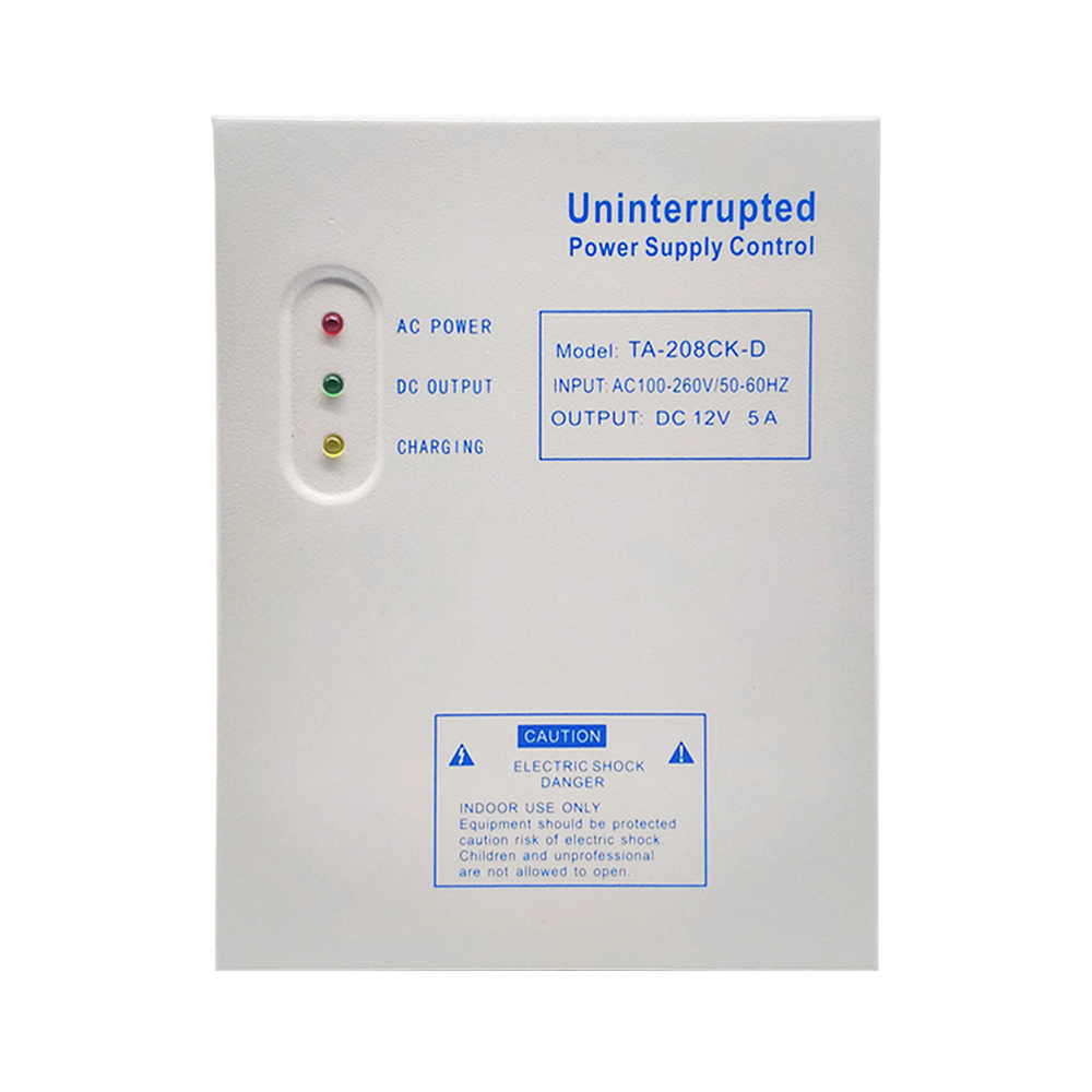 DC12V 5A Đầu ra AC100V 260V Đầu vào An ninh Kiểm soát truy cập Cửa kiểm soát truy cập Nguồn điện liên tục Model TA-208CK-D Thương hiệu OEM 3 đèn LED