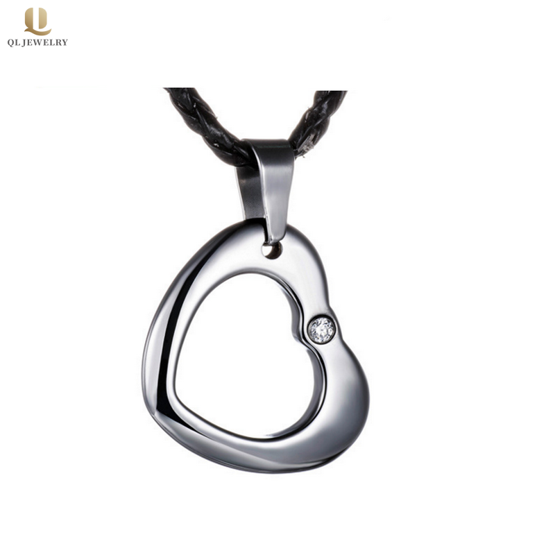 Amazing Open Heart Shaped Tungsten Carbide Pendant Necklace with CZ Stone Love Heart Jewelry China Supplier