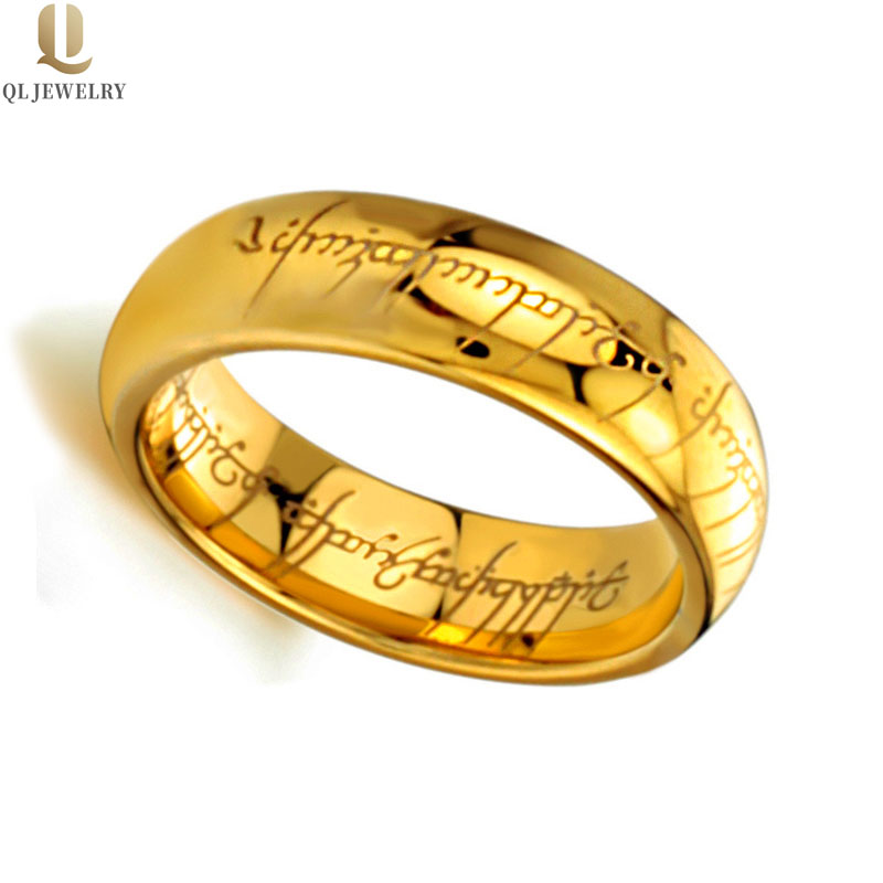 China Factory and Manufacturer make Movie Ring 6mm / 7mm / 8mm Domed and Gold Tungsten carbide ring with custom engraved Mens fashion jewelry finger ring tungsten bands