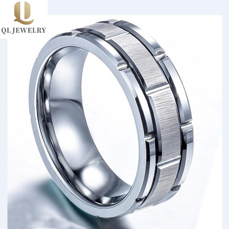 4-teilige kombinierte Top-Vertriebsmänner Wolfram-Hochzeitsband Gold Wolfram-Hartmetall-Ring Spezielles einzigartiges und kühles