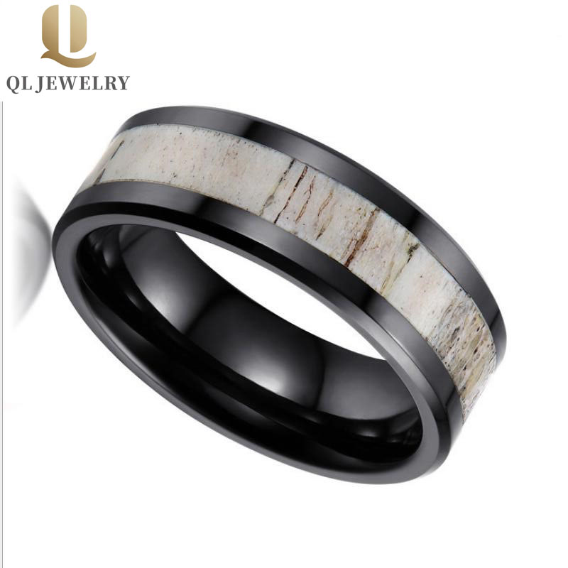 Anello in ceramica nera antler ad alto anello lucido popolare fasce nuziali in ceramica fashion damed anello ceramico porcellana Produttore