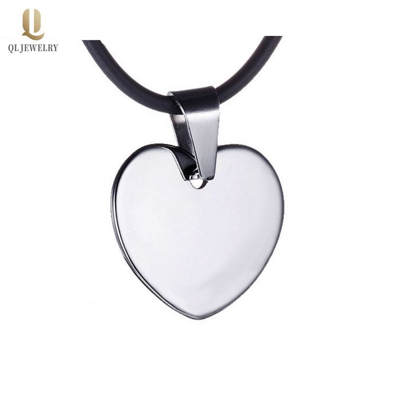 Women\'s or Men\'s Fashion Jewelry Tungsten Carbide Heart Pendant Tungten Heart Necklace for Mens Tungsten Dog Tag China Manufacturer