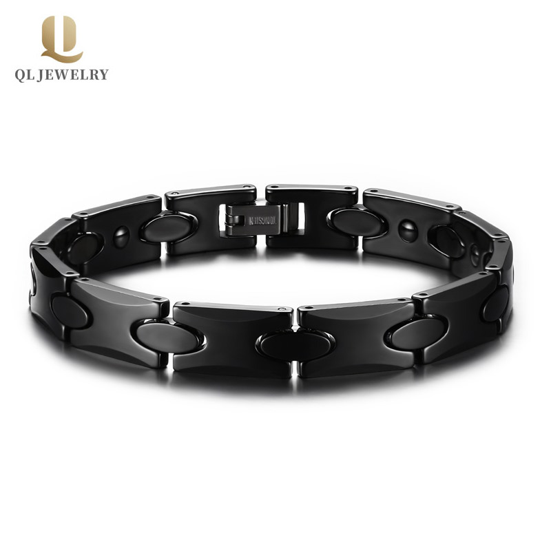 Günstiger Preis Frauen & Männer Keramikarmband High-Tech Black Ceramic Armband mit Hämatiten Inlay China Hersteller