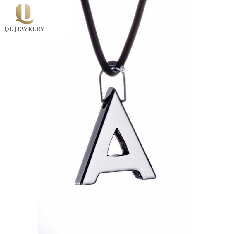 Top Qualité Mode Mode Bijoux Tungsten Carbide Dog Tag lettre A Pendentif Tungstène pour hommes Tungten Lettre Collier Chine Fabricant