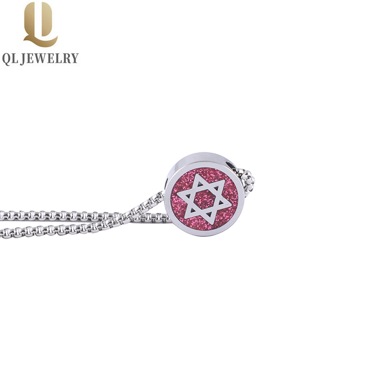Stella di alta qualità di David Mens Pendente Stella di DAVID Collana in carburo di tungsteno Pendente con arenaria rossa Inlay Cina Produttore